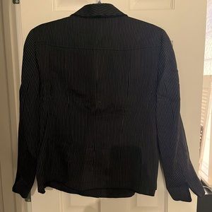 Akris Punto Stretch Darkest Blue with Gold Pinstripe Blazer